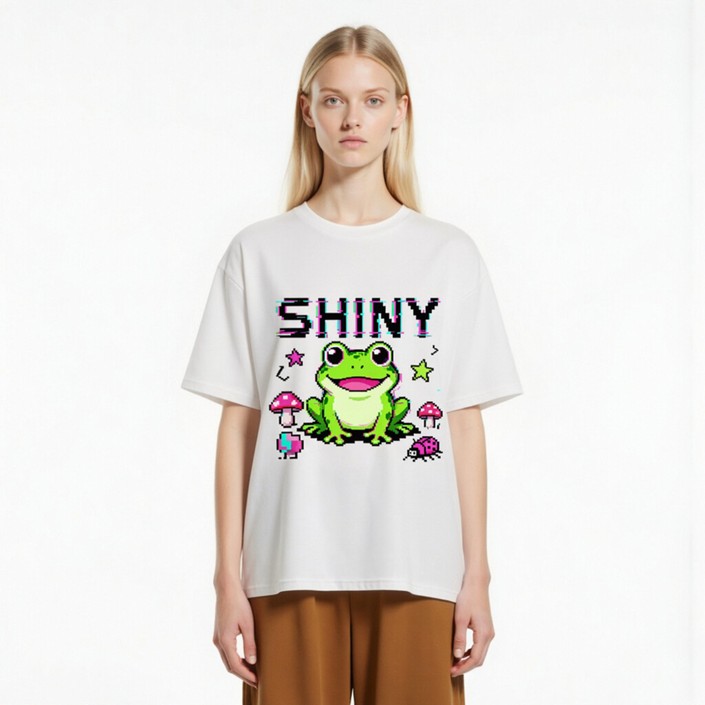 Shiny Pixel Frog Unisex Organic Cotton T-Shirt - Eco-Friendly & Comfortable - Image 3