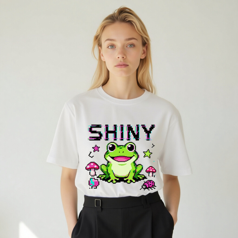 Shiny Pixel Frog Unisex Organic Cotton T-Shirt - Eco-Friendly & Comfortable - Image 6