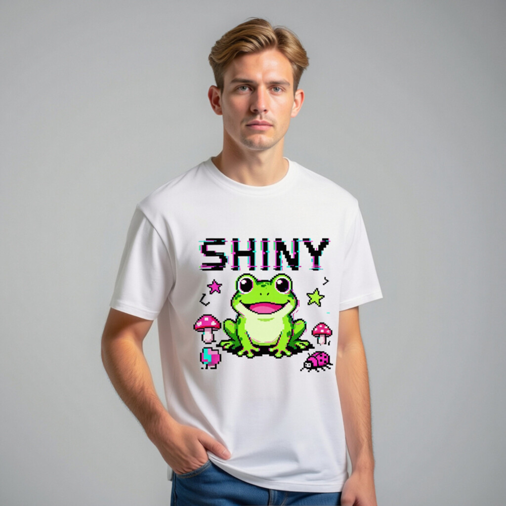 Shiny Pixel Frog Unisex Organic Cotton T-Shirt - Eco-Friendly & Comfortable - Image 7