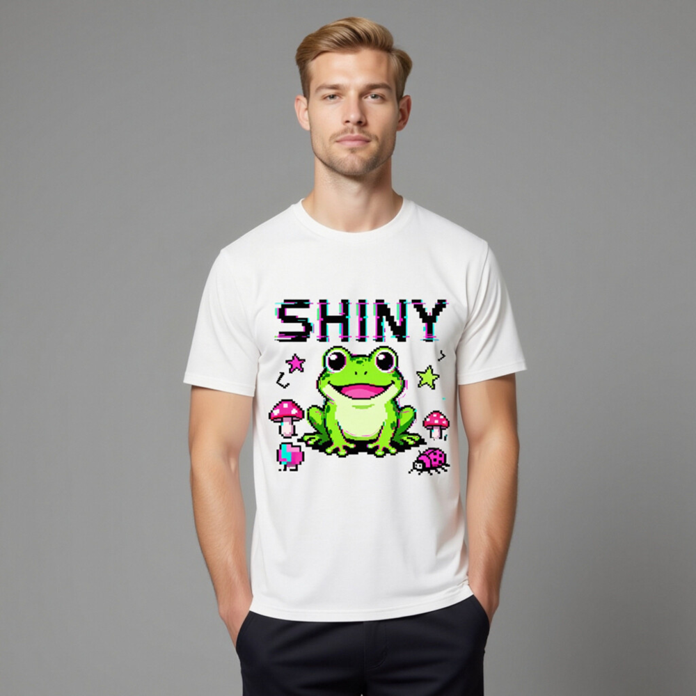 Shiny Pixel Frog Unisex Organic Cotton T-Shirt - Eco-Friendly & Comfortable - Image 8