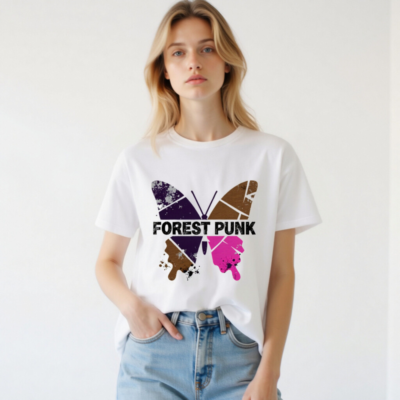 Unisex Organic Cotton T-Shirt | Forest Punk Butterfly Graphic Tee