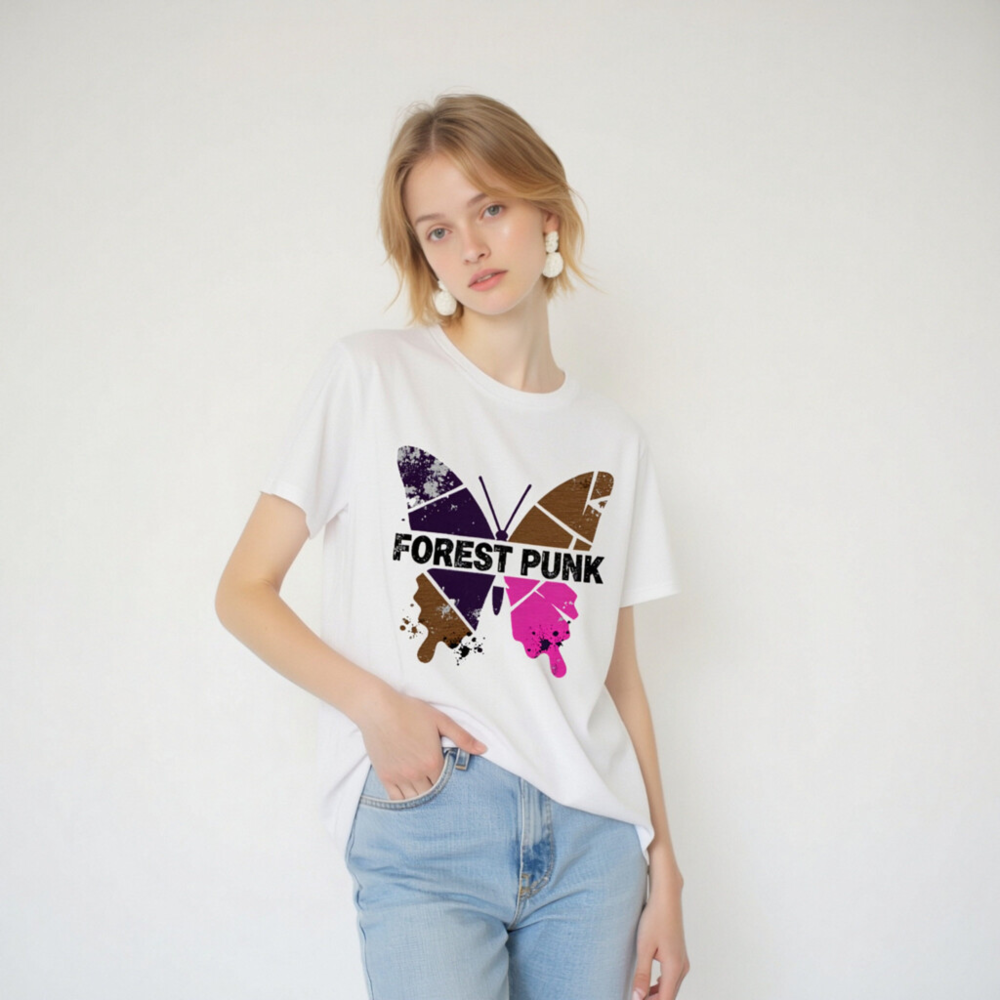 Unisex Organic Cotton T-Shirt | Forest Punk Butterfly Graphic Tee - Image 3
