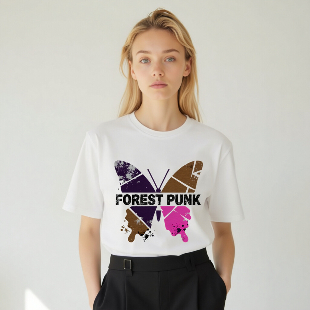 Unisex Organic Cotton T-Shirt | Forest Punk Butterfly Graphic Tee - Image 5