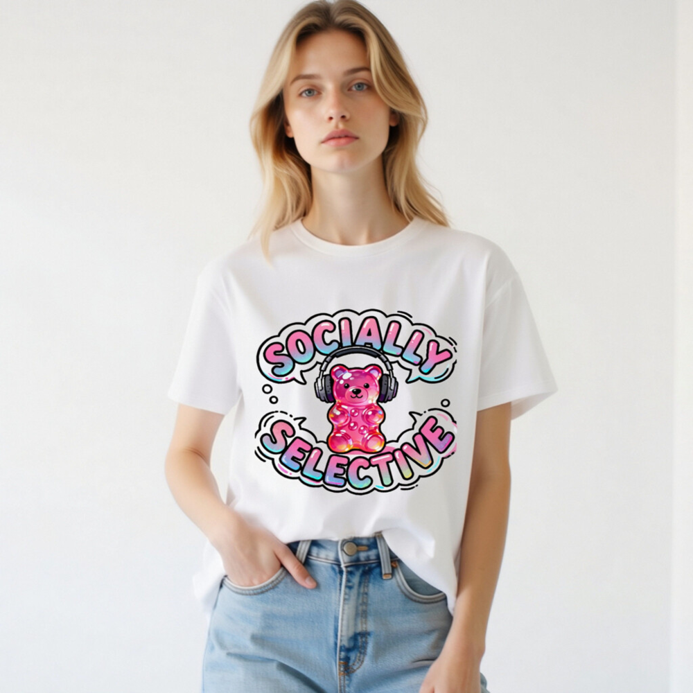 Unisex Organic Cotton T-Shirt | Socially Selective Gummy Bear Graphic Tee - Image 2