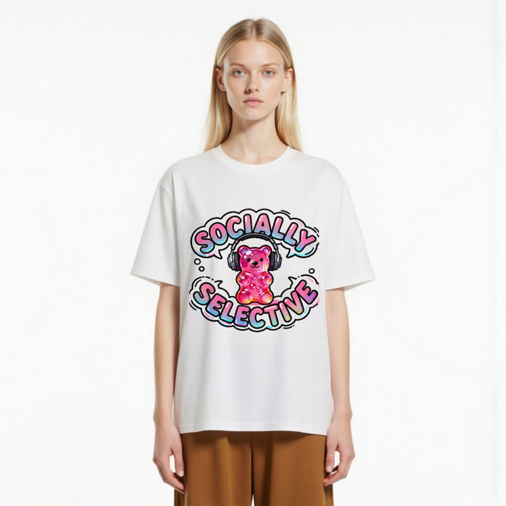 Unisex Organic Cotton T-Shirt | Socially Selective Gummy Bear Graphic Tee - Image 3