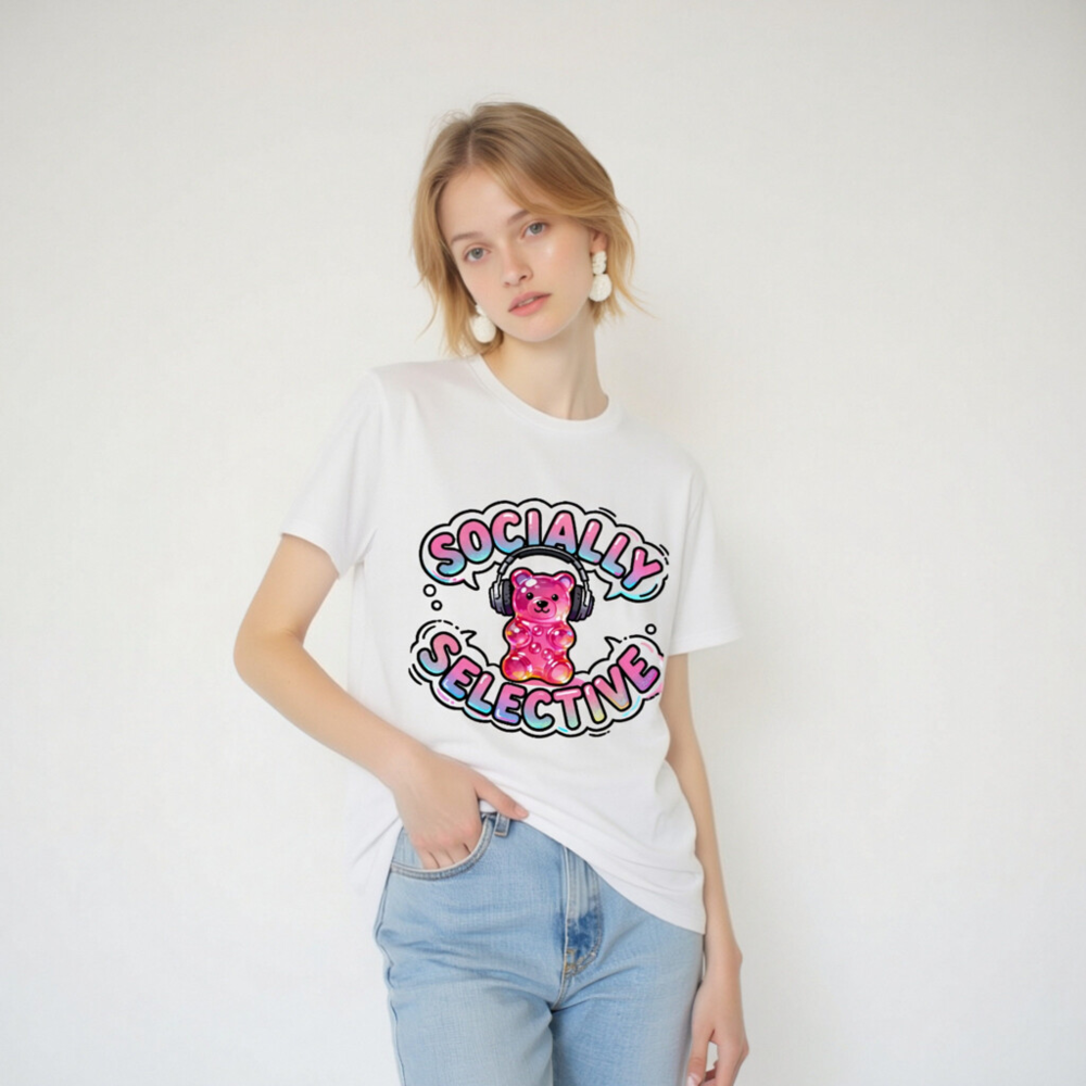 Unisex Organic Cotton T-Shirt | Socially Selective Gummy Bear Graphic Tee - Image 4