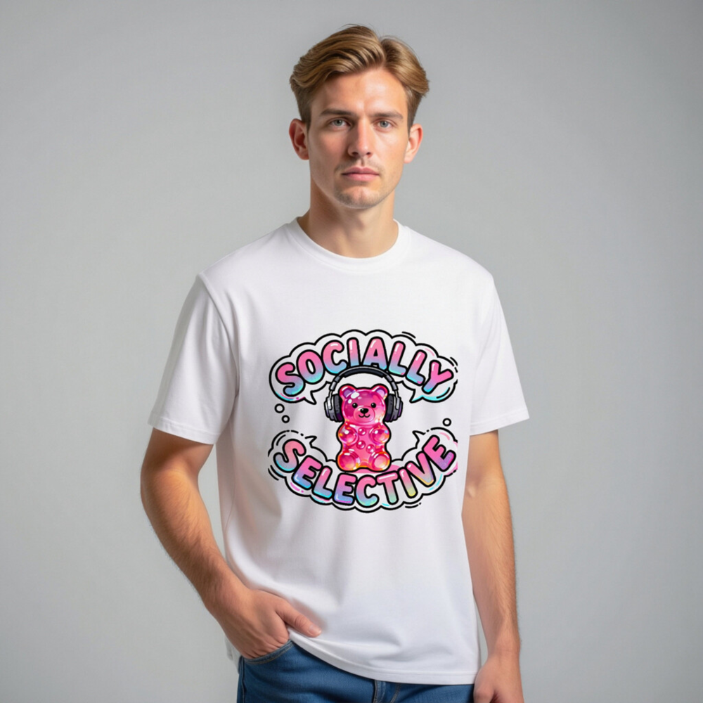 Unisex Organic Cotton T-Shirt | Socially Selective Gummy Bear Graphic Tee - Image 7