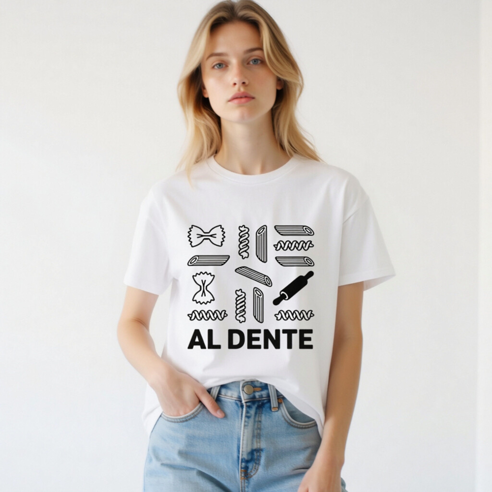 Unisex Organic Cotton T-Shirt - Al Dente Pasta Design, Eco-Friendly & Comfortable - Image 2