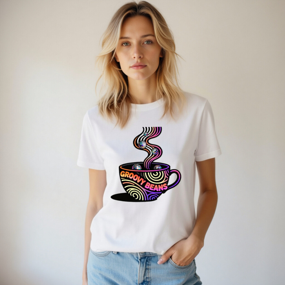 Groovy Beans Disco Coffee T-Shirt | Unisex Staple Tee - Image 4