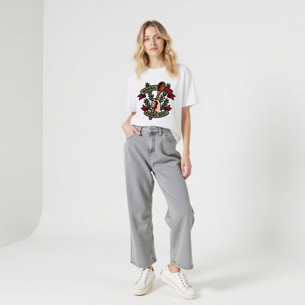 Nonna Knows Best Unisex T-Shirt - Rosemary & Wooden Spoon Design - Image 8