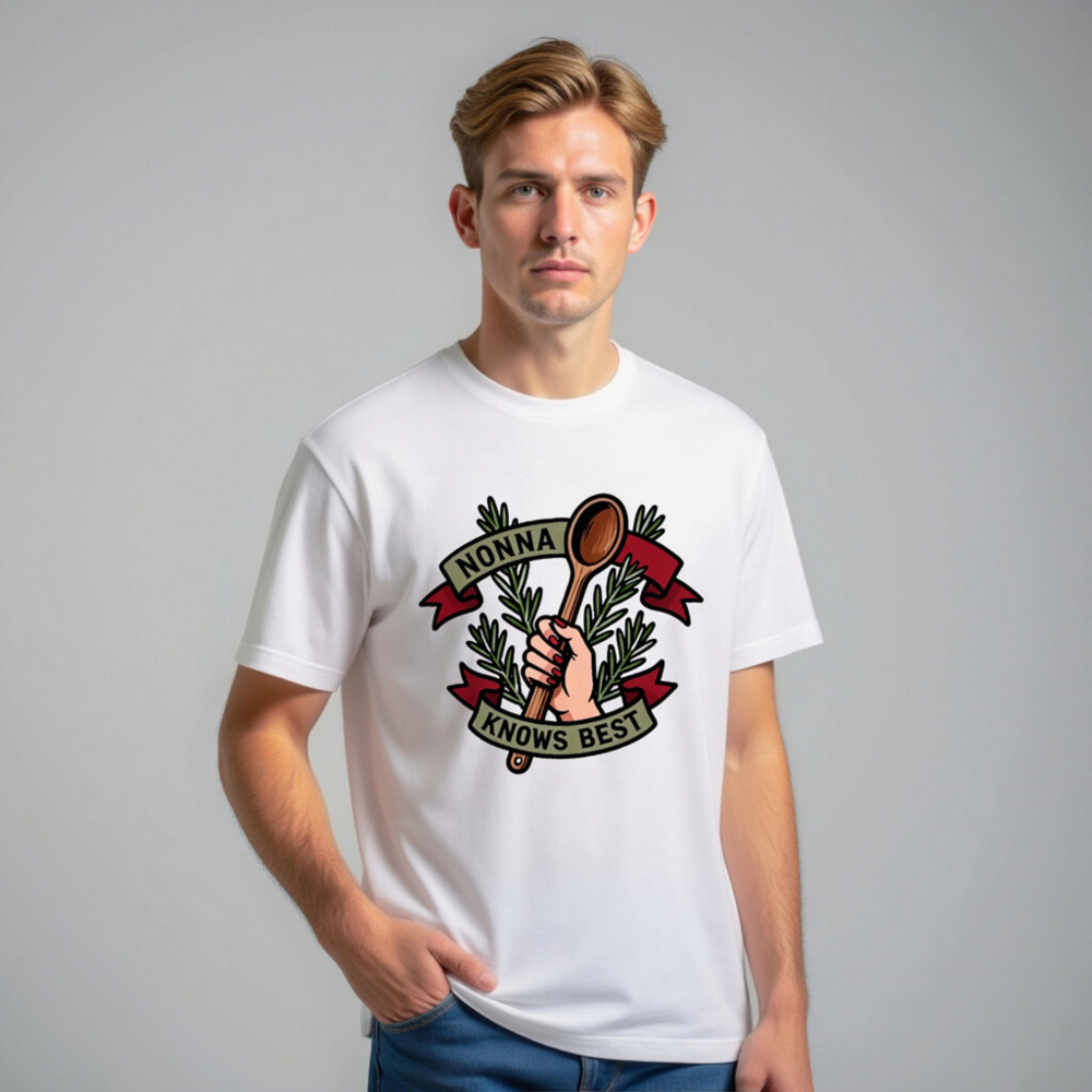 Nonna Knows Best Unisex T-Shirt - Rosemary & Wooden Spoon Design - Image 9