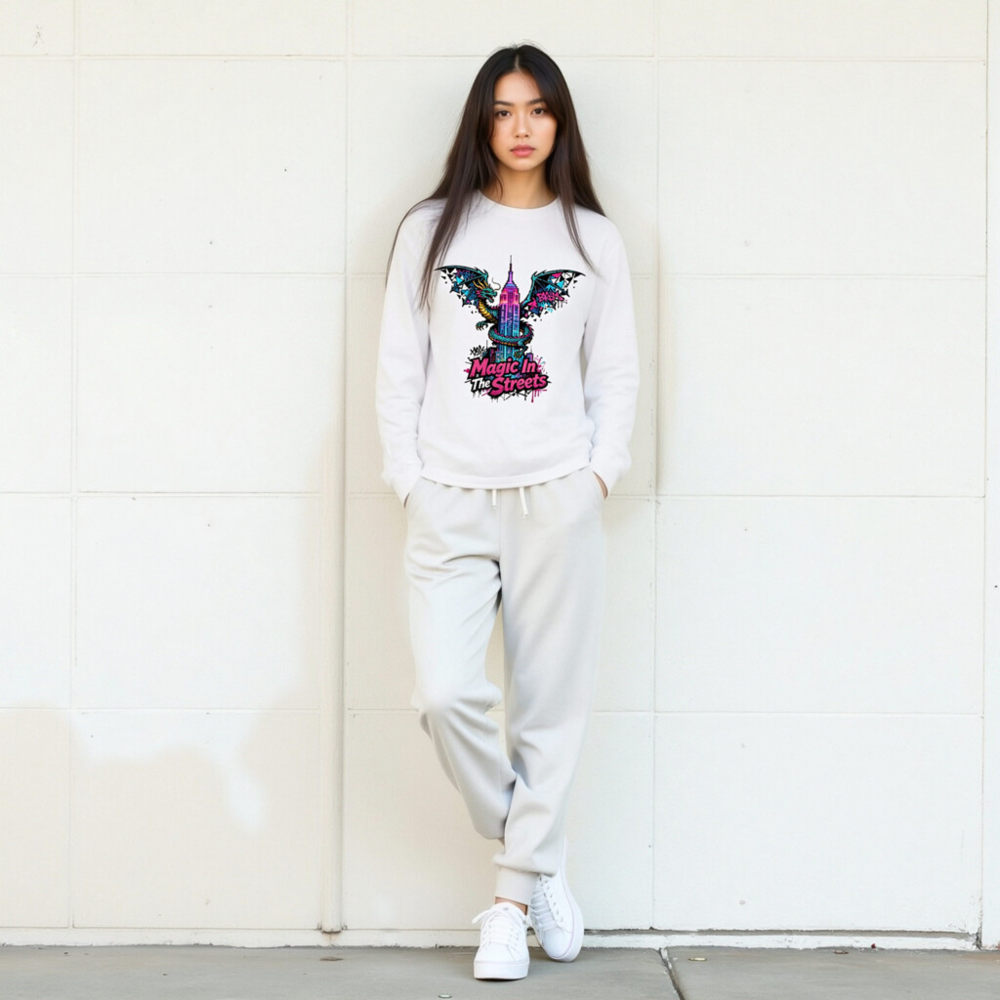 Magic In The Streets Dragon Long Sleeve Tee - Unisex Graphic Sweatshirt - Image 7