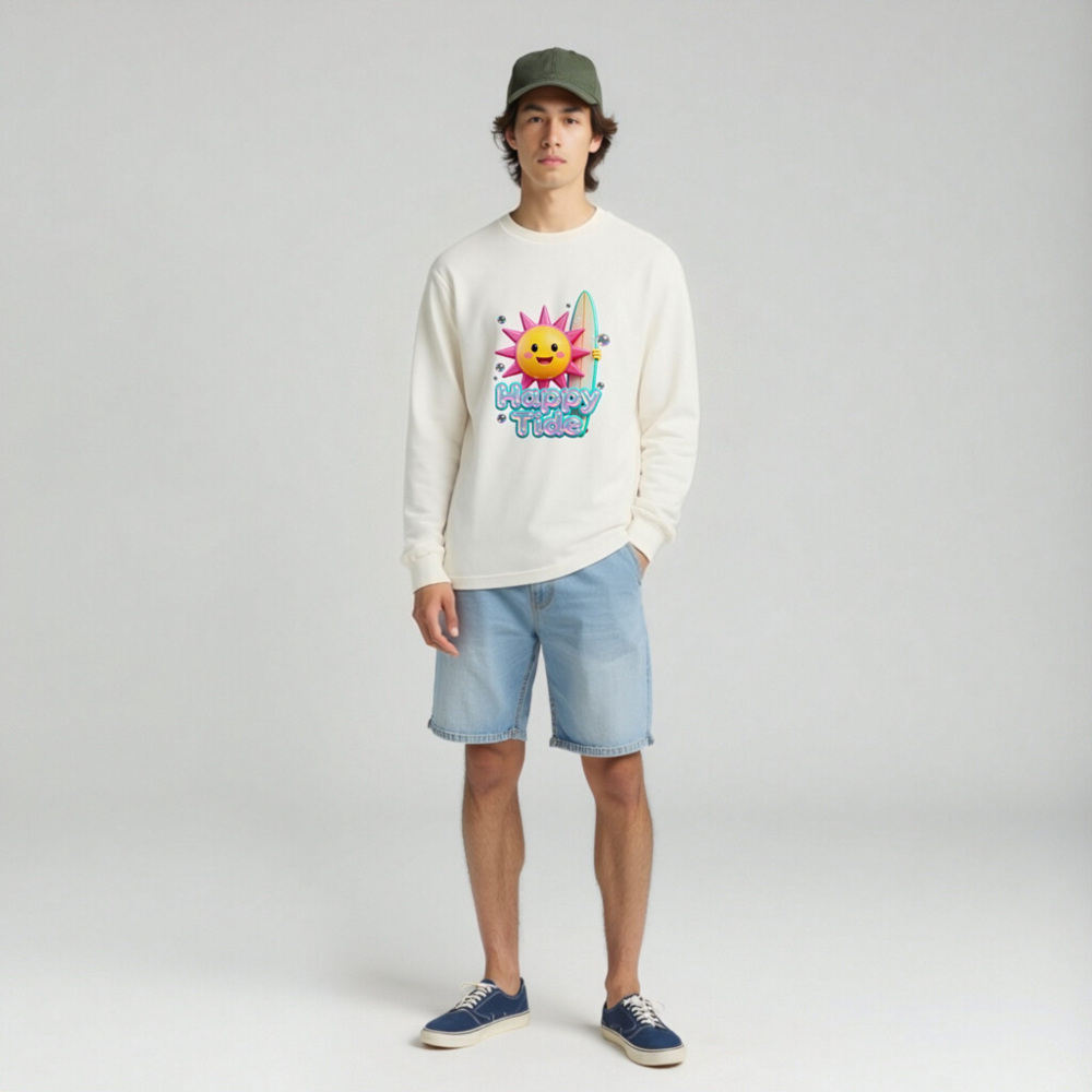Happy Tide Sun Surf Long Sleeve Tee - Unisex Beach Graphic Shirt - Image 3