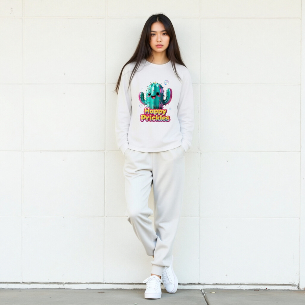 Happy Prickles Cactus Long Sleeve Tee - Unisex, Cute & Colorful - Image 7