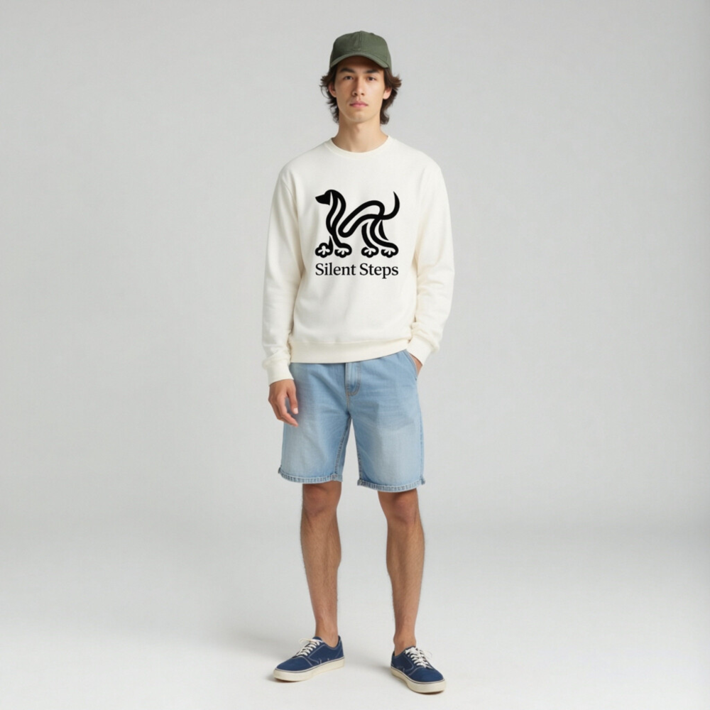 Silent Steps Unisex Long Sleeve Tee - Black Dog Graphic, Comfort Fit - Image 3