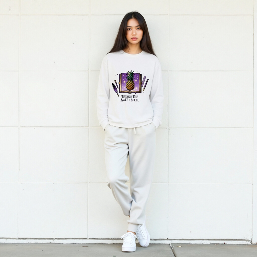 Unisex Pineapple Spell Book Long Sleeve Tee | Unlock the Sweet Spell - Image 7