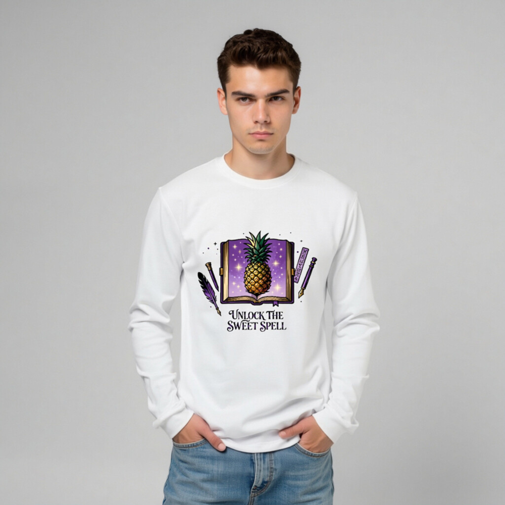 Unisex Pineapple Spell Book Long Sleeve Tee | Unlock the Sweet Spell - Image 8
