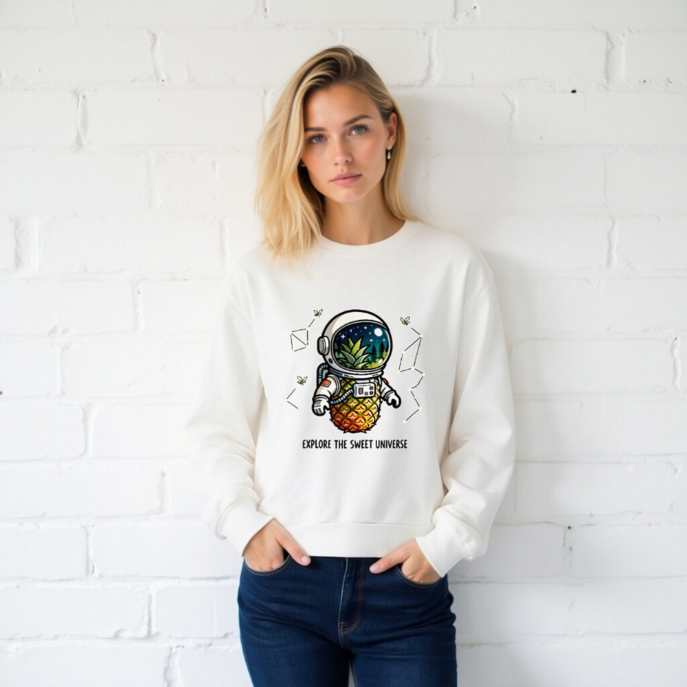 Pineapple Astronaut Long Sleeve Tee - Explore the Sweet Universe Unisex Shirt - Image 2