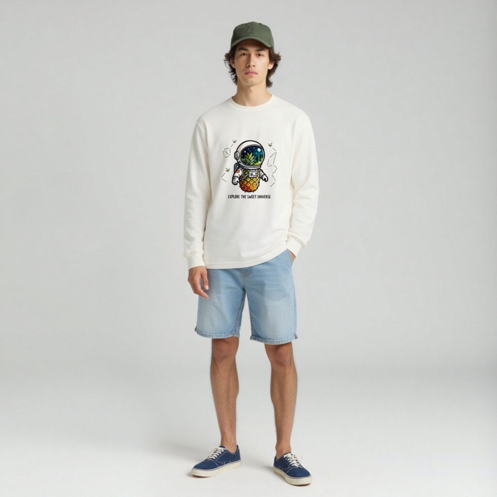Pineapple Astronaut Long Sleeve Tee - Explore the Sweet Universe Unisex Shirt - Image 3