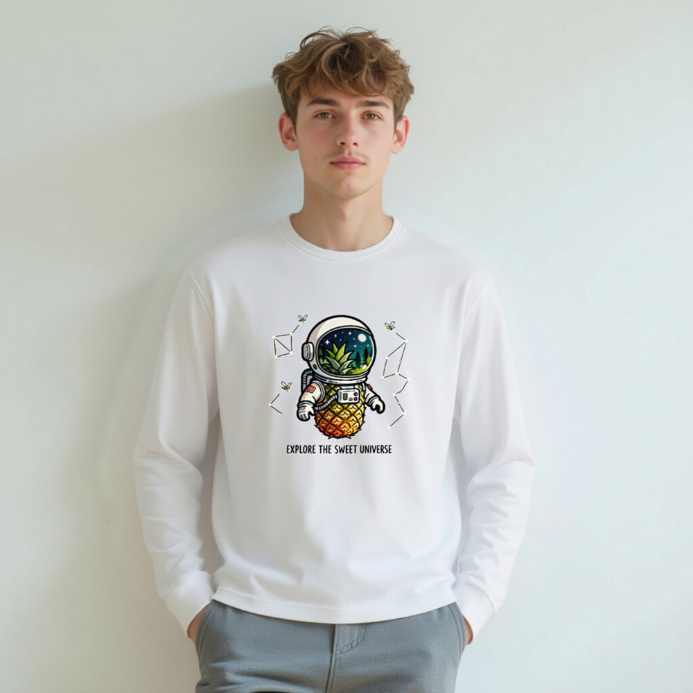 Pineapple Astronaut Long Sleeve Tee - Explore the Sweet Universe Unisex Shirt - Image 5