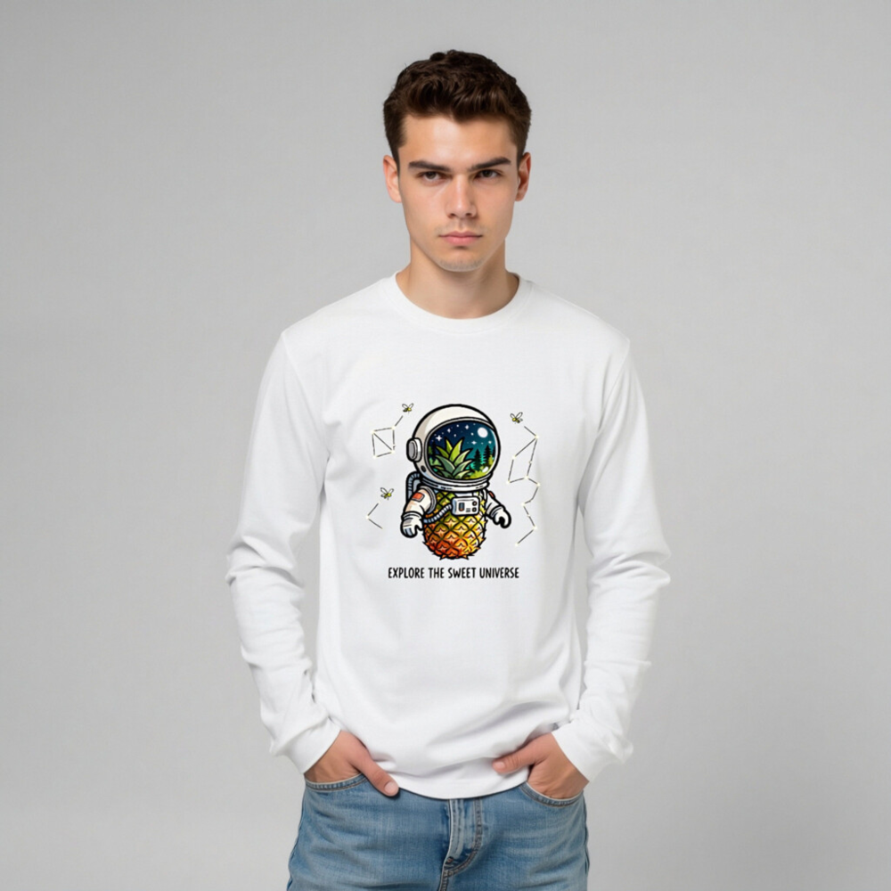 Pineapple Astronaut Long Sleeve Tee - Explore the Sweet Universe Unisex Shirt - Image 8