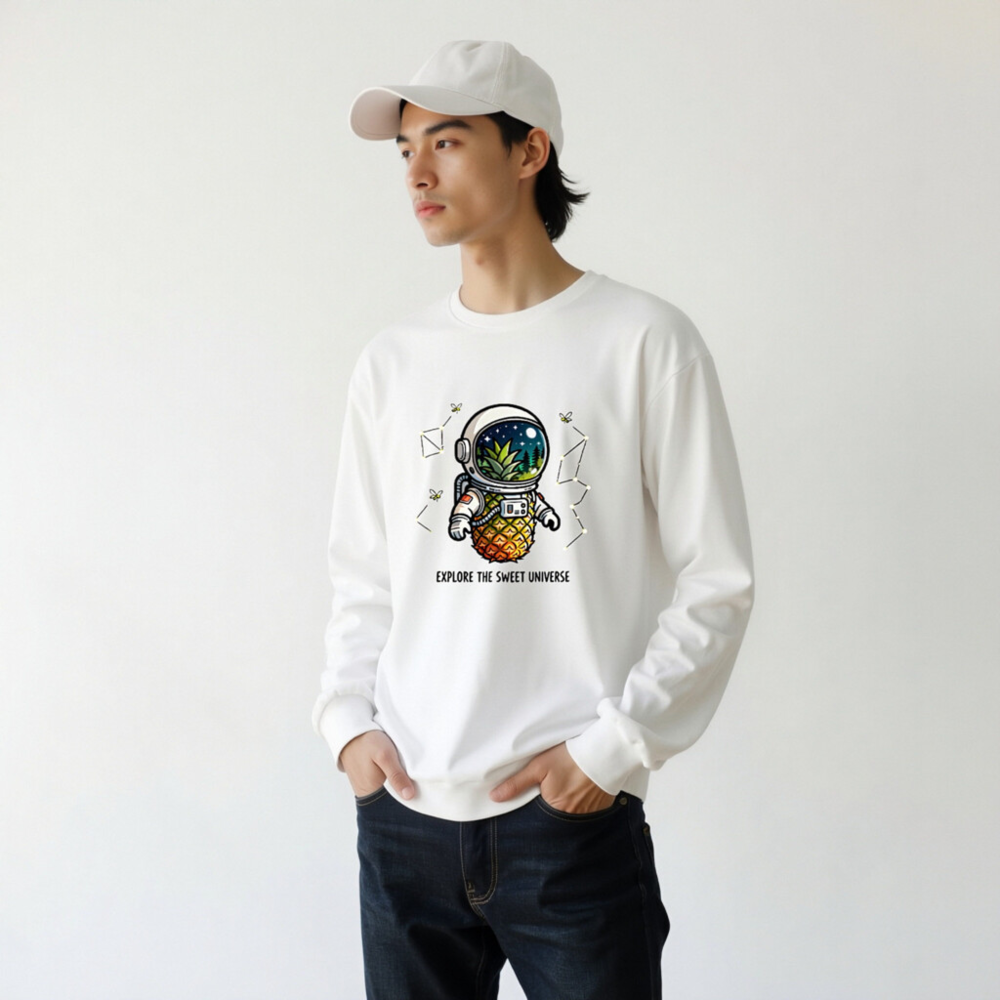 Pineapple Astronaut Long Sleeve Tee - Explore the Sweet Universe Unisex Shirt - Image 9