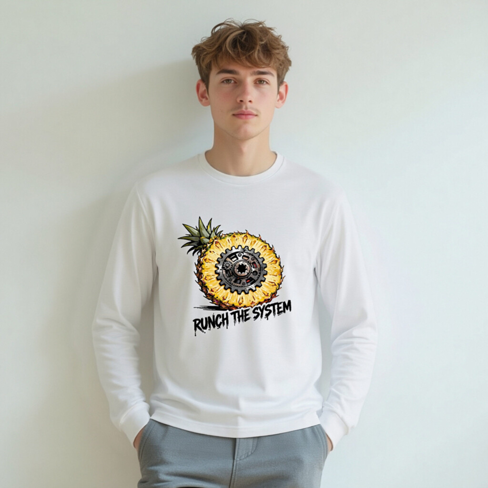 Runch the System Pineapple Gear Long Sleeve Tee - Unisex, Bold Statement - Image 5