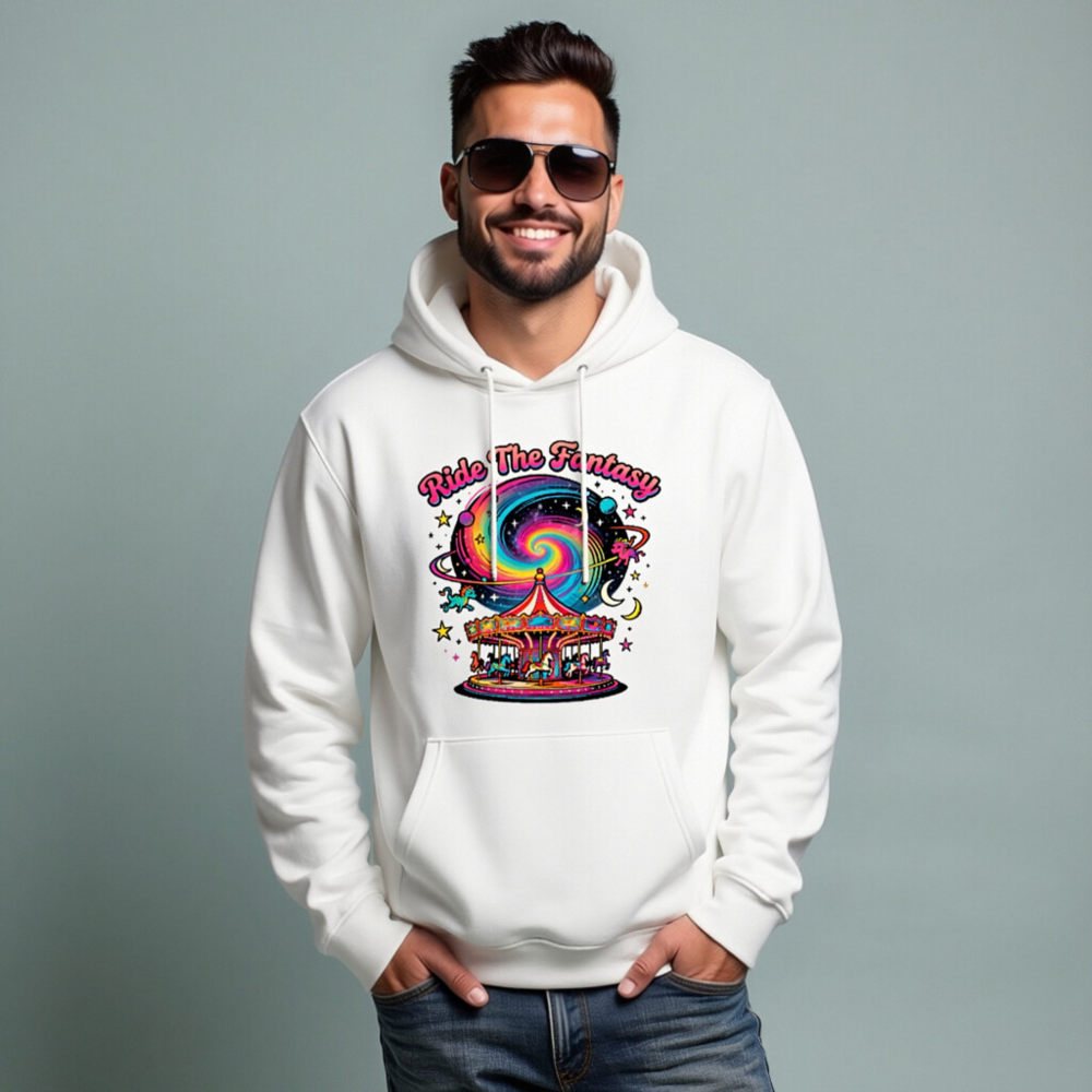 Unisex Eco Hoodie - Ride The Fantasy Carousel Design - Image 5
