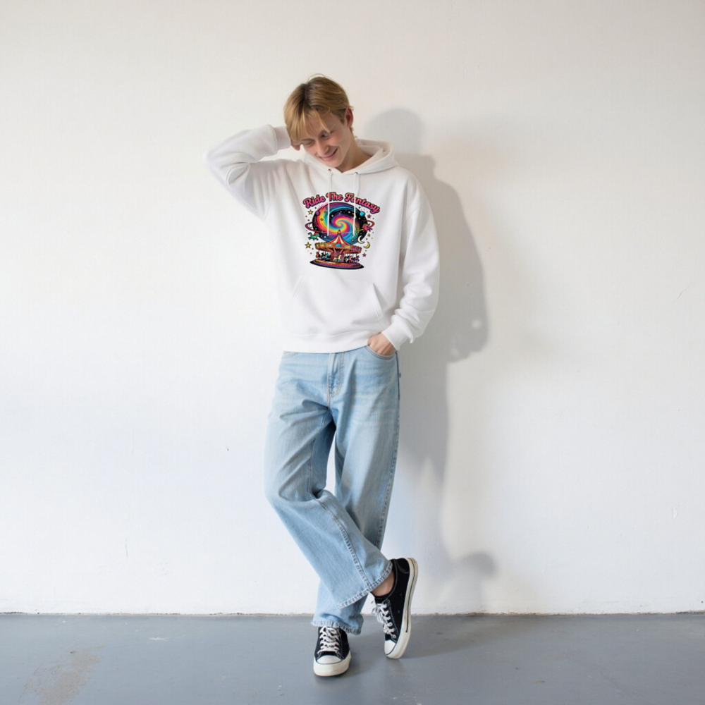 Unisex Eco Hoodie - Ride The Fantasy Carousel Design - Image 6