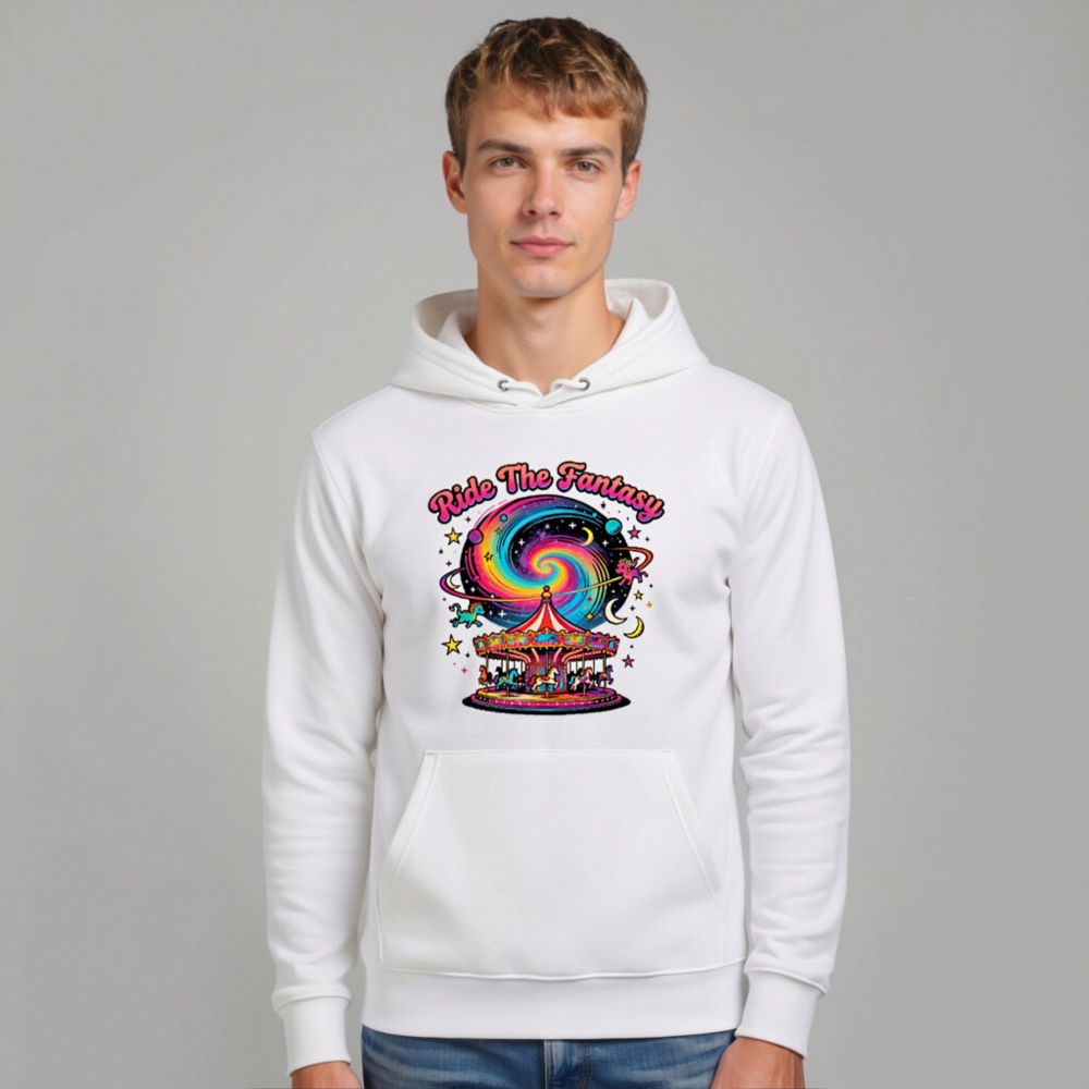 Unisex Eco Hoodie - Ride The Fantasy Carousel Design - Image 9