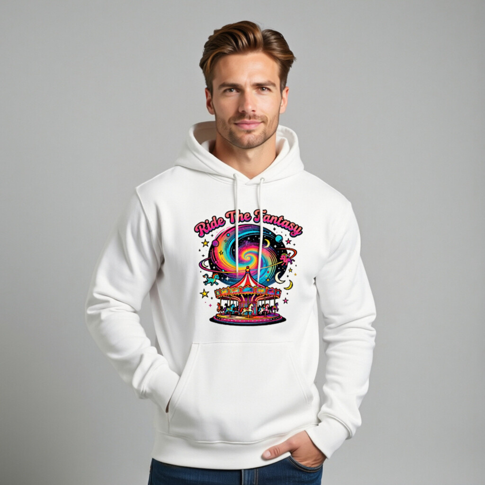 Unisex Eco Hoodie - Ride The Fantasy Carousel Design - Image 10
