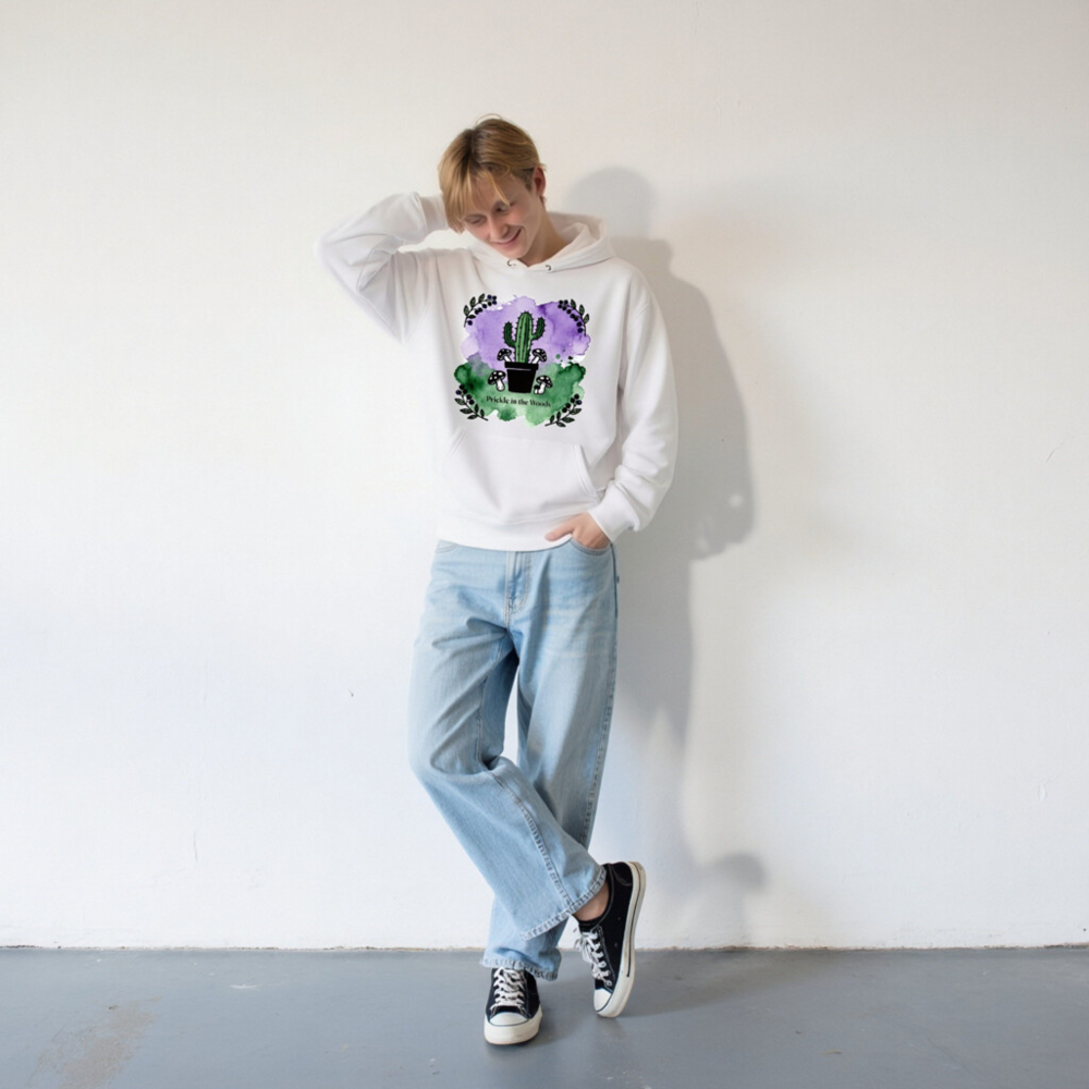 Unisex Eco Hoodie | Prickle in the Woods Cactus & Mushrooms Design - Image 6