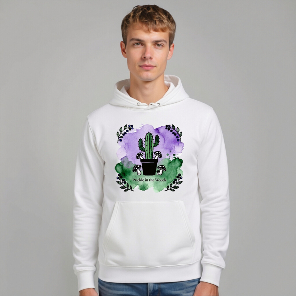 Unisex Eco Hoodie | Prickle in the Woods Cactus & Mushrooms Design - Image 9