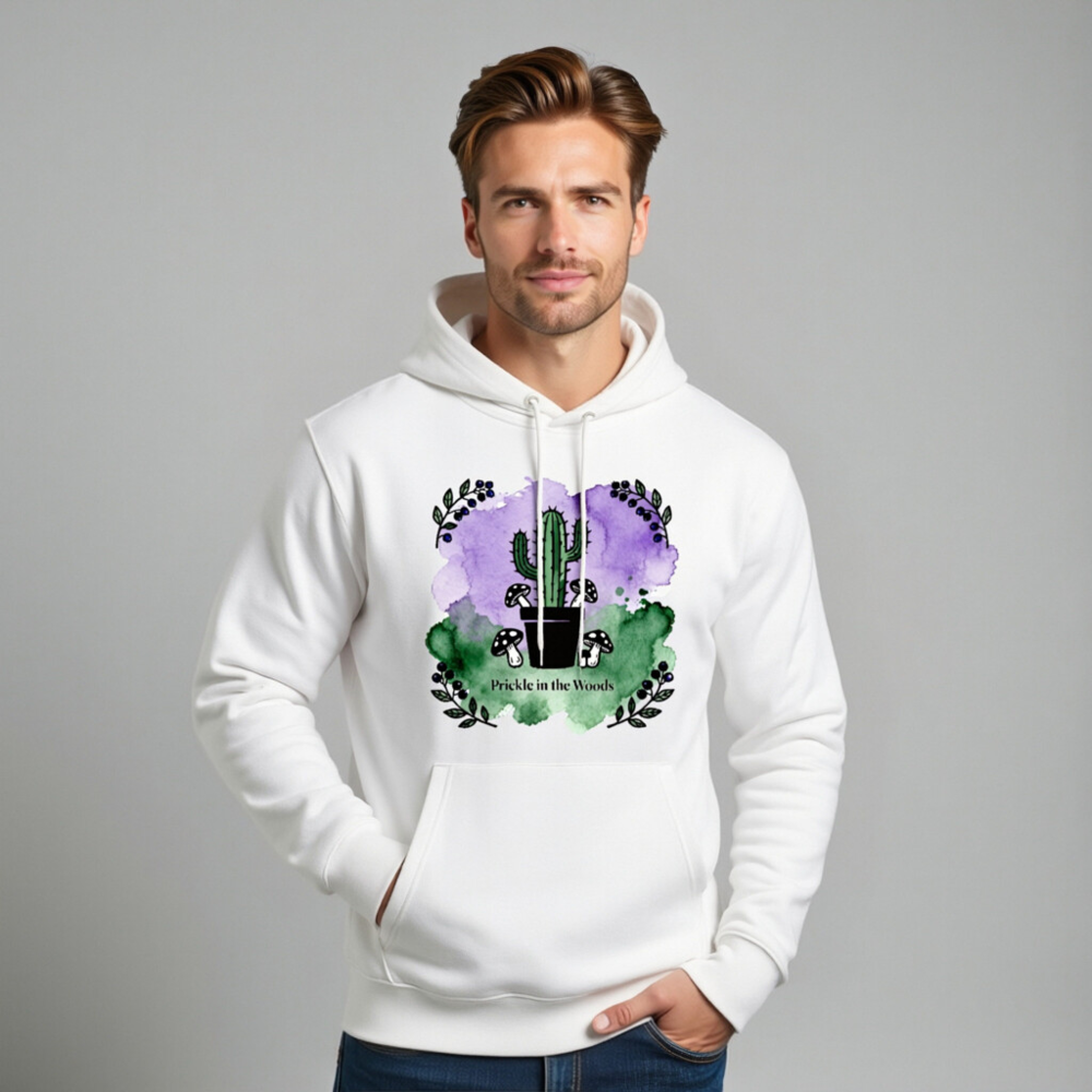 Unisex Eco Hoodie | Prickle in the Woods Cactus & Mushrooms Design - Image 10