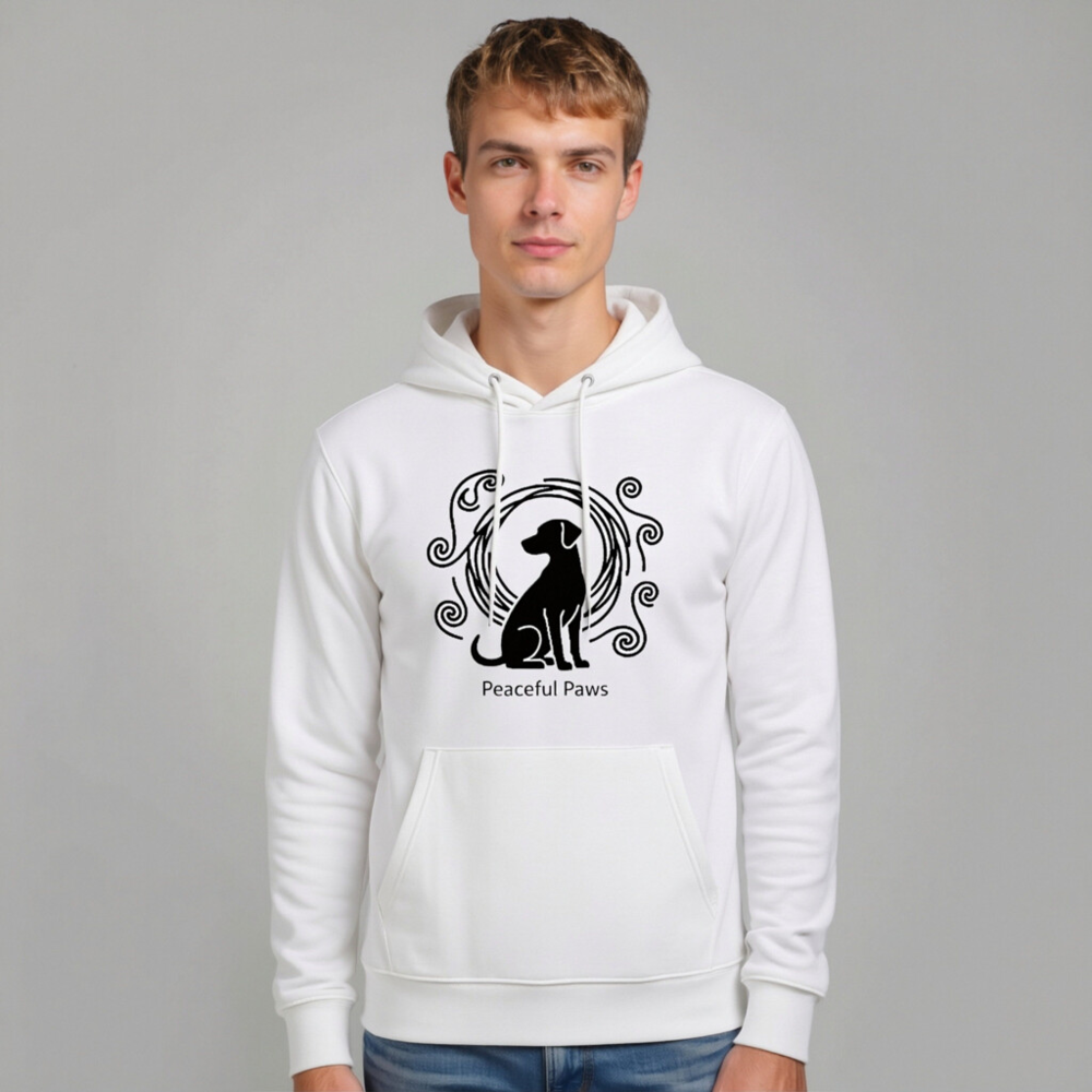 Unisex Eco Hoodie - Peaceful Paws Design, Soft & Sustainable - Image 9