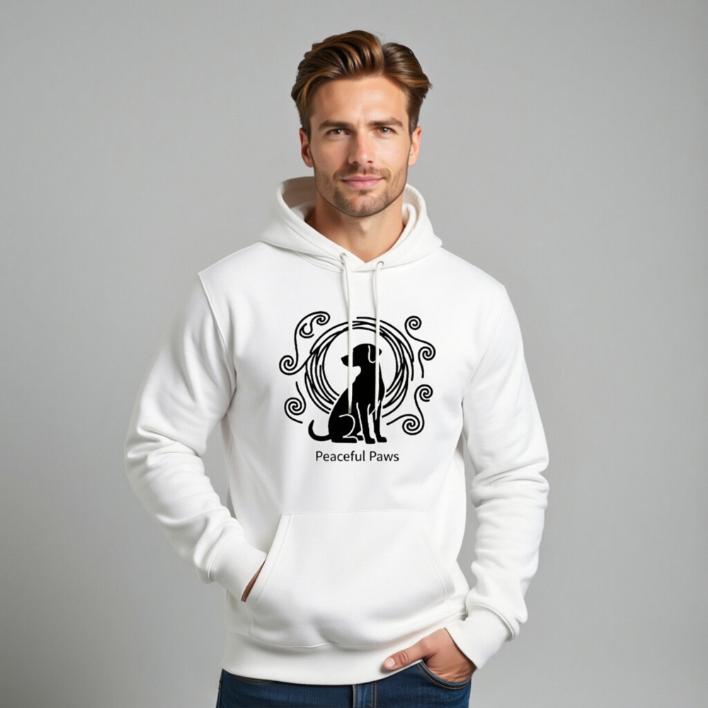 Unisex Eco Hoodie - Peaceful Paws Design, Soft & Sustainable - Image 10