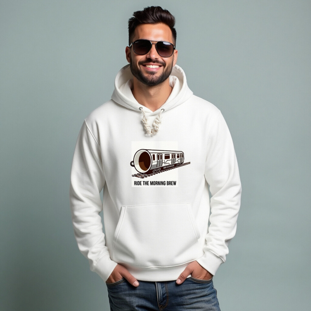 Ride the Morning Brew | Eco Hoodie for Coffee Lovers - Image 5