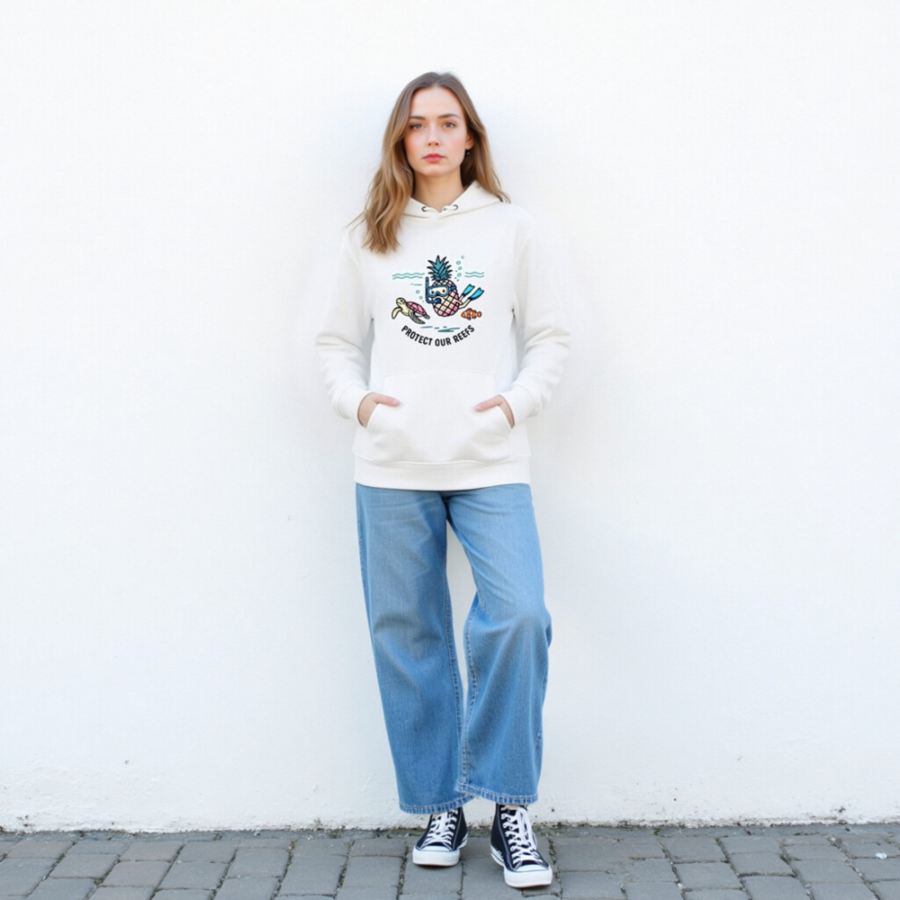 Eco Hoodie - Pineapple Diver, Turtle & Fish Reef Protection | Unisex Essential - Image 3