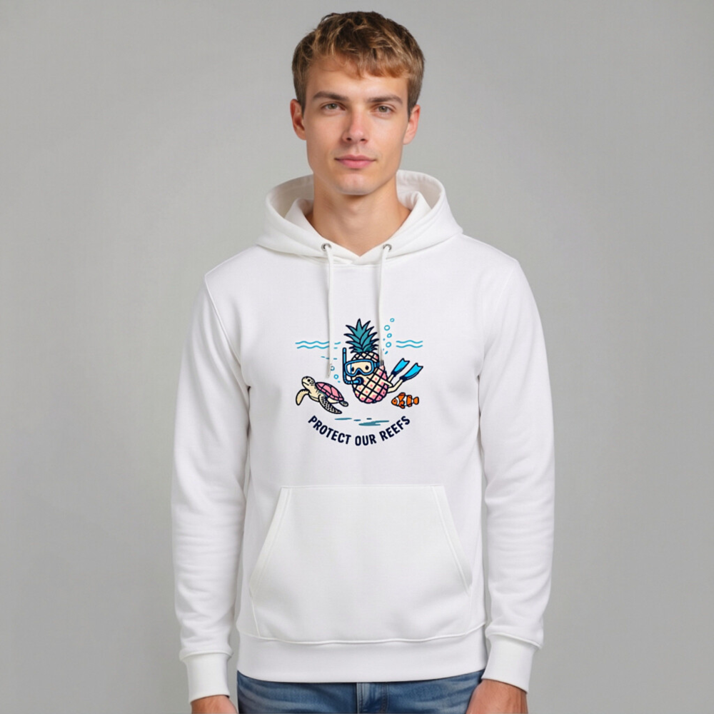 Eco Hoodie - Pineapple Diver, Turtle & Fish Reef Protection | Unisex Essential - Image 9
