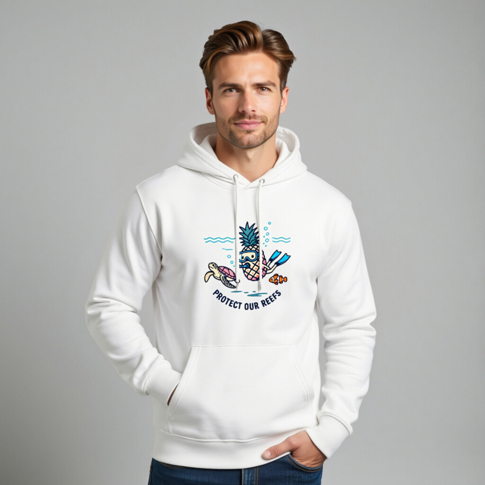 Eco Hoodie - Pineapple Diver, Turtle & Fish Reef Protection | Unisex Essential - Image 10