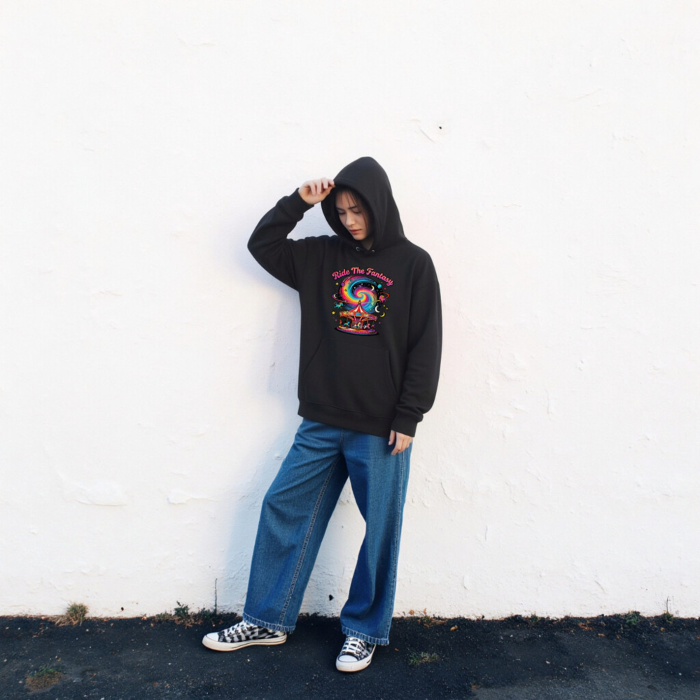 Ride The Fantasy Carousel Hoodie - Unisex Eco-Friendly Sweatshirt - Image 2