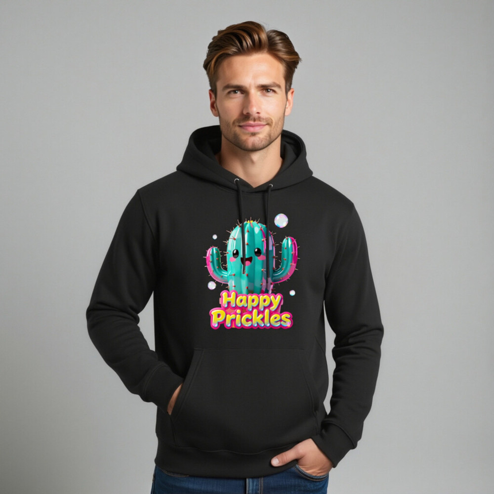 Happy Prickles Cactus Hoodie - Unisex Essential Eco Hoodie - Image 10