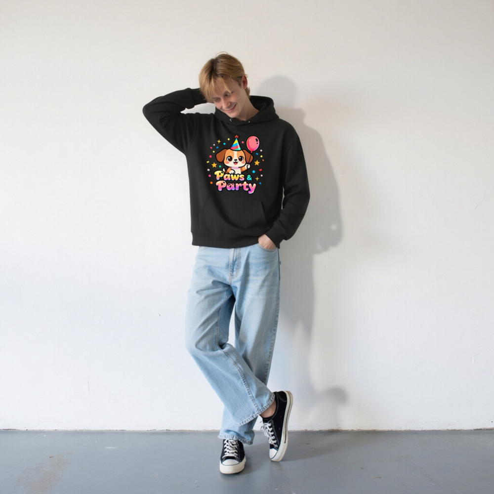 Unisex Eco Hoodie | Paws & Party Dog Birthday Design - Sustainable, Comfortable, Gender-Neutral - Image 6