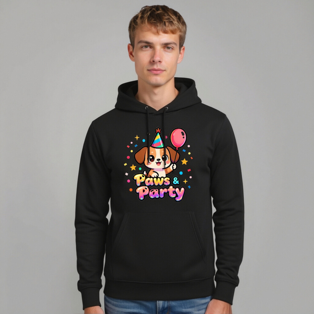 Unisex Eco Hoodie | Paws & Party Dog Birthday Design - Sustainable, Comfortable, Gender-Neutral - Image 9
