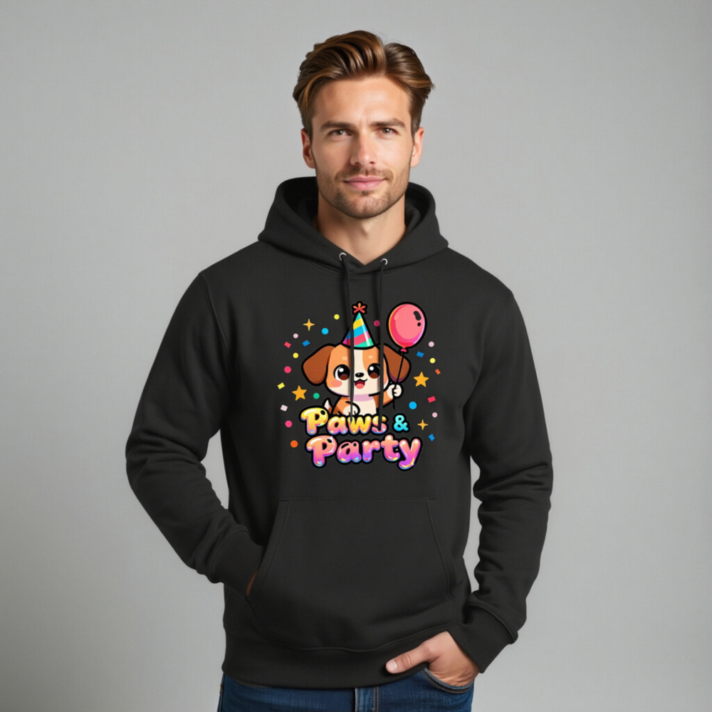 Unisex Eco Hoodie | Paws & Party Dog Birthday Design - Sustainable, Comfortable, Gender-Neutral - Image 10