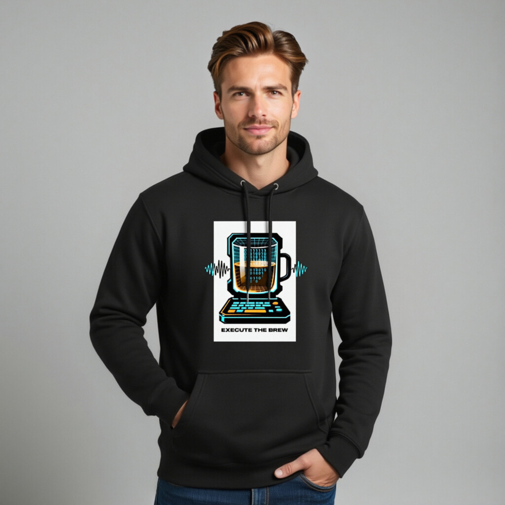 Unisex Premium Pullover Hoodie - Execute the Brew Tech Beer Mug Design - Image 11