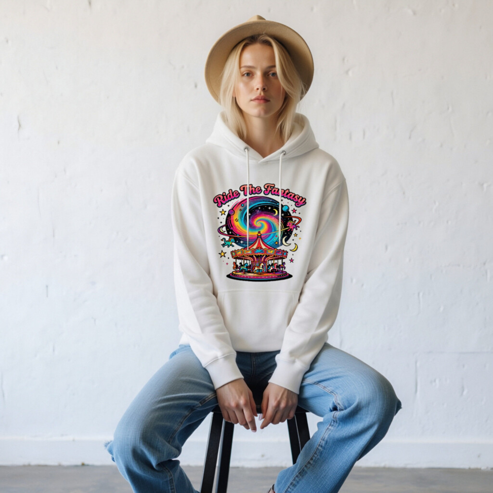 Unisex Premium Pullover Hoodie - Ride The Fantasy Carousel Design - Image 7
