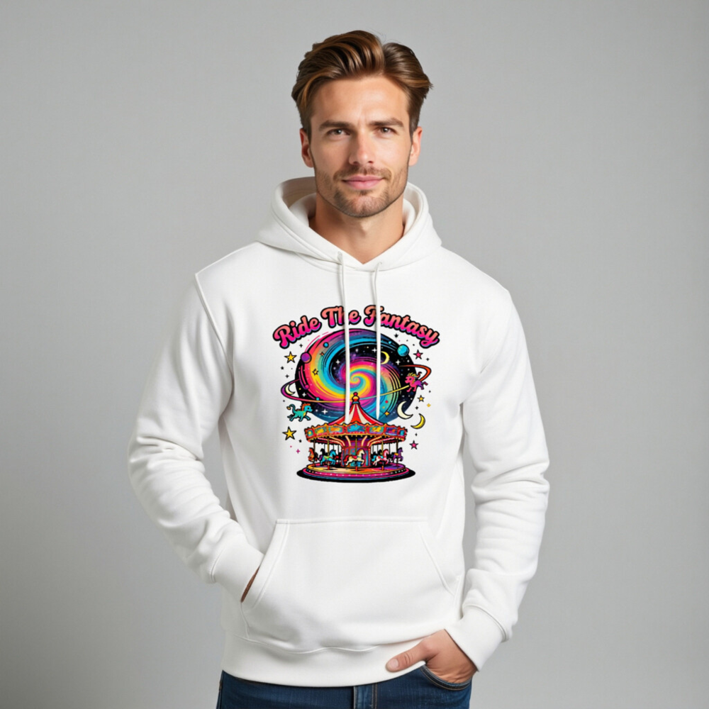 Unisex Premium Pullover Hoodie - Ride The Fantasy Carousel Design - Image 11