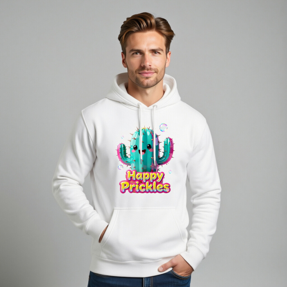 Happy Prickles Cactus Hoodie - Unisex Premium Pullover Hoodie - Image 11