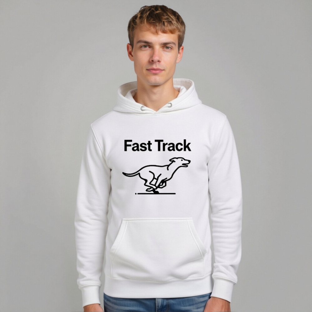 Fast Track Unisex Premium Pullover Hoodie - Soft Comfort, Bold Dog Design - Image 10